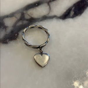James Avery Braided Ring with heart charm